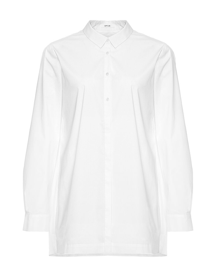OPUS Damen Langarmbluse Wildlederoptik - Weicher Overshirt-Stil