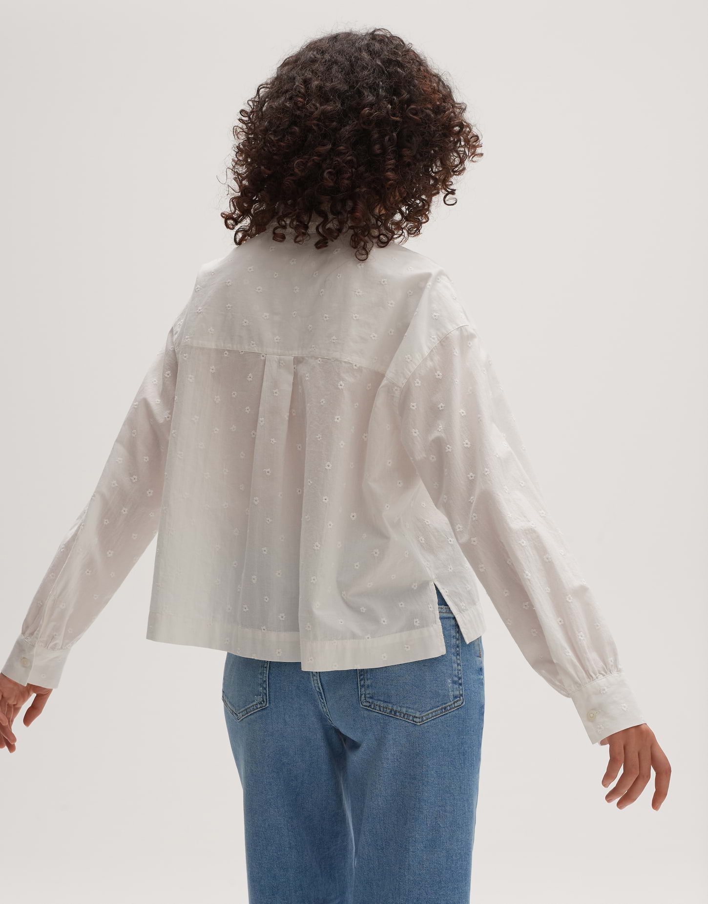 OPUS Damen Langarmbluse - Boxy Fit Mit Gewebten Streifen