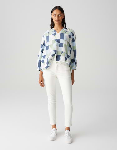 OPUS Damen Skinny Jeans ELMA Classy Low Rise - Stretch Jeans In Preppy Blue, Größe 42 L28