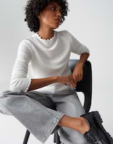 OPUS Shirt met lange mouwen en col, model 'Sariette' in zwart online kopen | P&C