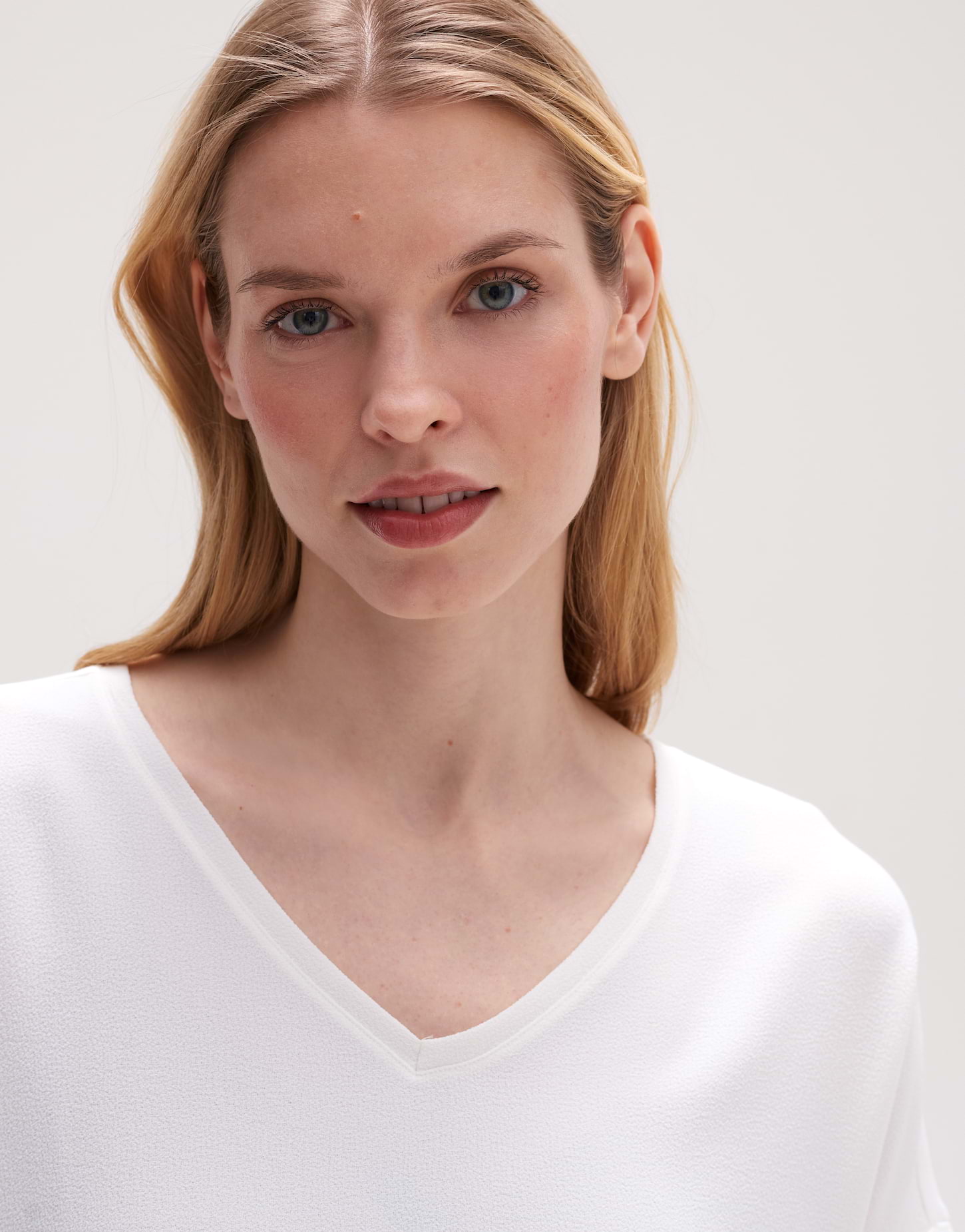 OPUS Damen Slim Shirt Kurzarm - Melangiertes Rippjersey Mit Figurbetonter Passform