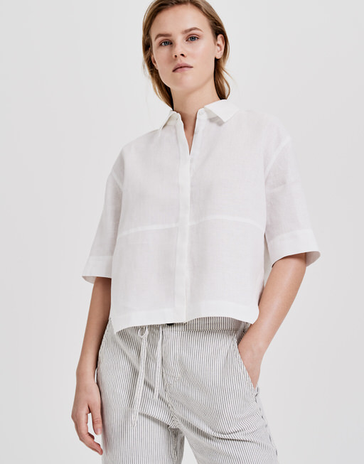 Linen blouse Friedi linen white by OPUS | shop your favourites online