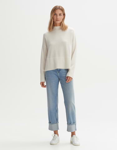 Ladies white crew new arrivals neck jumper