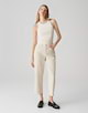 Wide Cropped Jeans Momito color