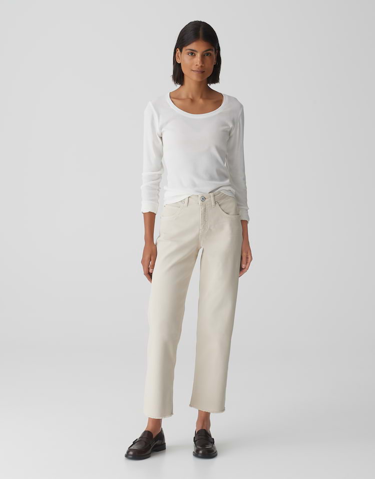 OPUS Damen Weit geschnittene Denim Hose Kordel Baumwolle Elasthan main image 0