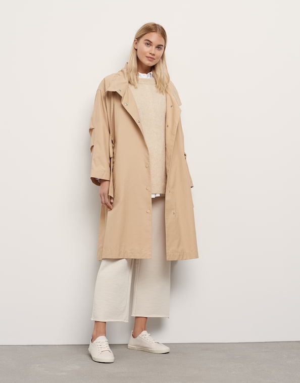 OPUS Damen Mantel Hannie – Oversize Bouclé-Mantel Mit Reverskragen, Lässig & Wärmend Für Den Herbst
