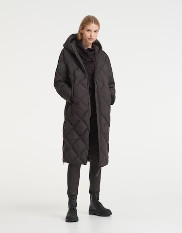 Ladies longline clearance quilted coat