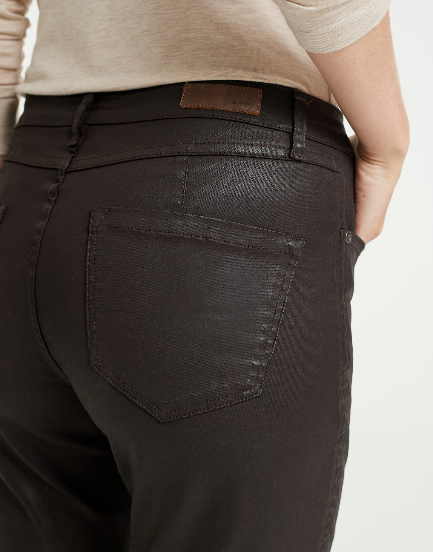 CoatedJeans Emily zip braun online bestellen OPUS Online Shop