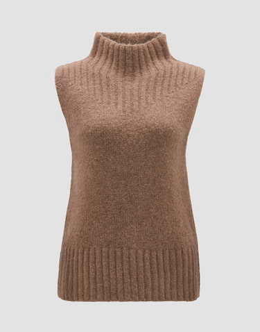 Kaschmir Pullover Pullunder Rundhals Pullunder Creme Damen Tommy