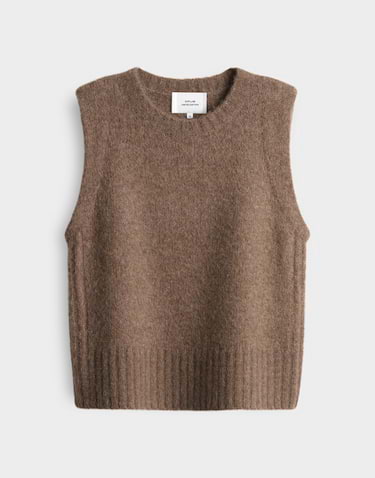 Kaschmir Pullover Pullunder Rundhals Pullunder Creme Damen Tommy