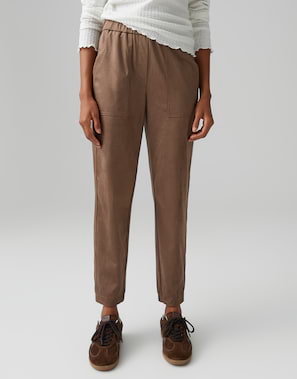OPUS Damen Jogpants Wide Leg - Denim-Look Aus BCI Cotton, Mit Kordelzug
