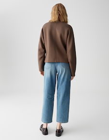 OPUS Sweatshirt GOLOS Boxy Fit Aus Weichem BCI Cn Mix, V-Ausschnitt