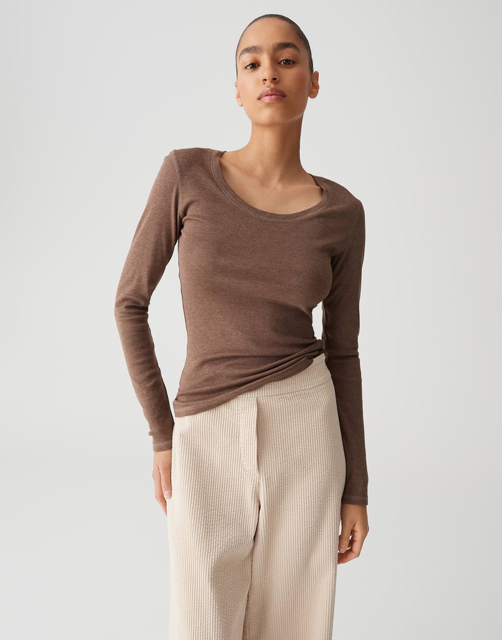 long sleeve shirt Sorana brown by OPUS | shop your favourites online
