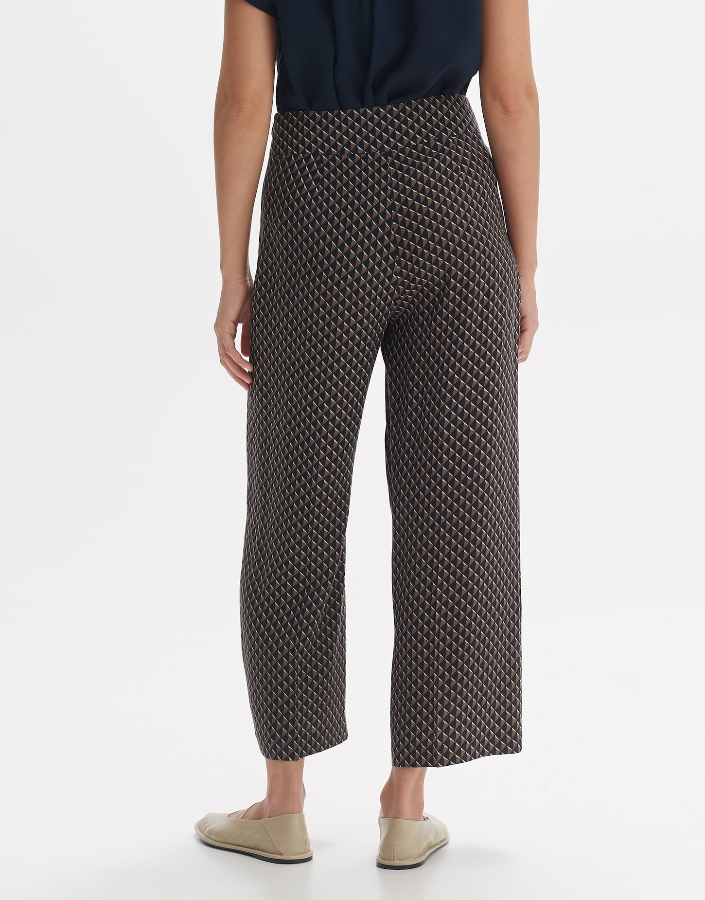 Box Pleated Culotte - Brown Gold Checks