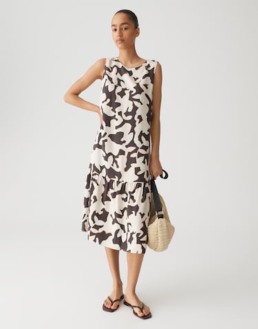 OPUS Midi-jurk voor dames, WICY Wildflower met abstracte print