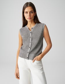 Indian Blue Jeans gestreept vest zwart/ecru