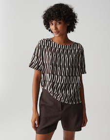 ONLY Onpaubree SS Loose TR Tee Curvy-Opus, Camicia Sportiva Donna, Nero (Black Black), 40-42