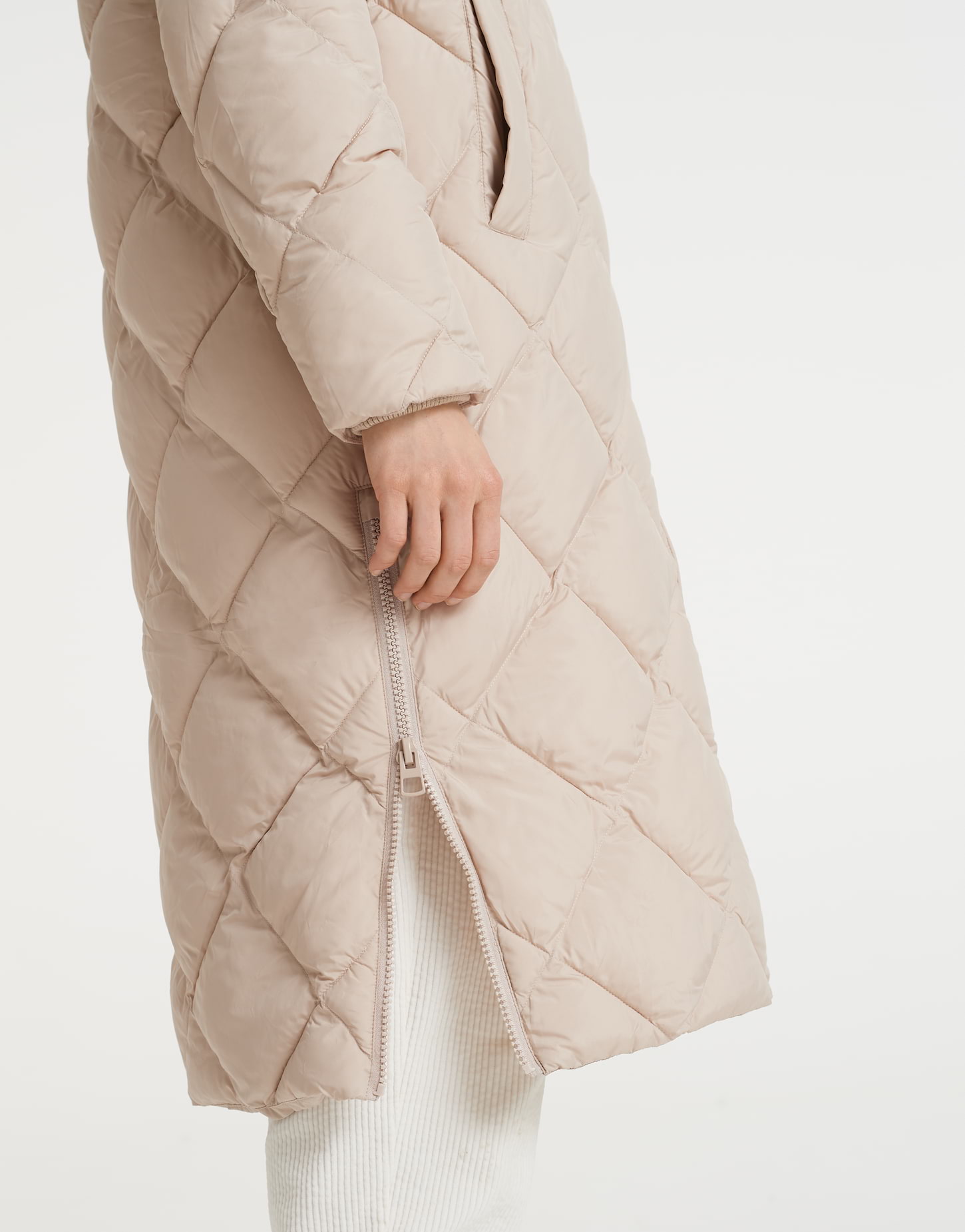 damensteppmantel beige