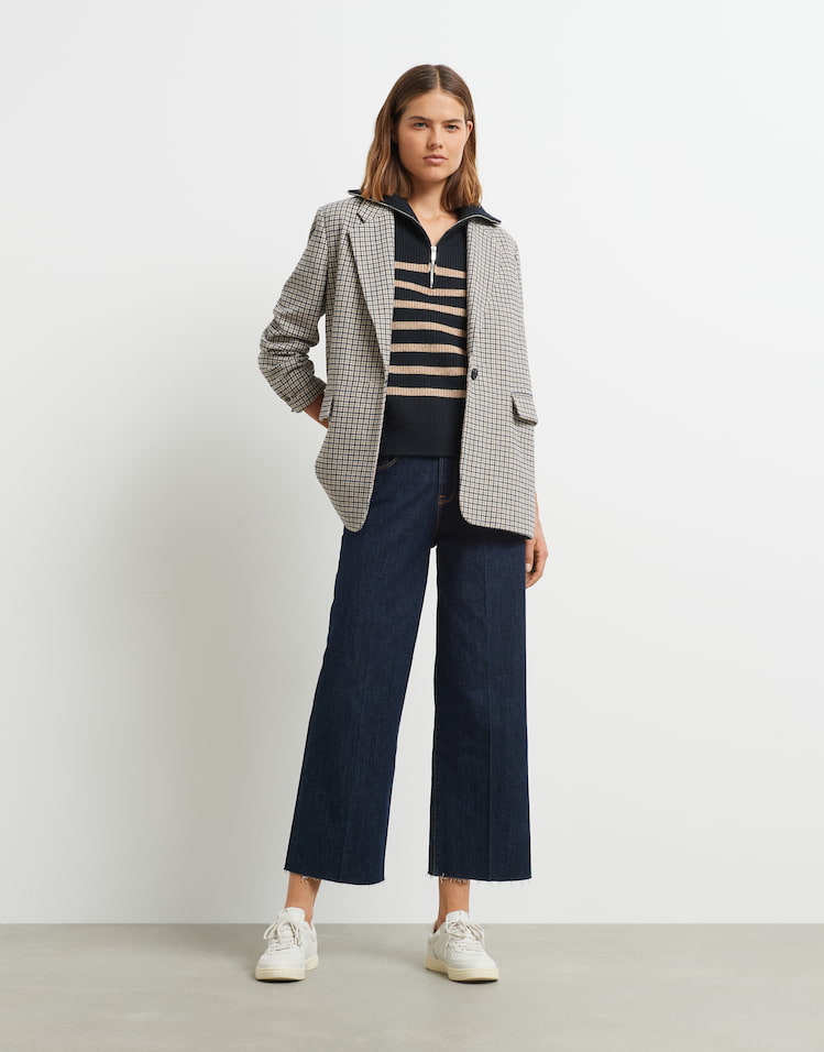 OPUS Damen Overshirt HELLOLA - Bouclé Blazer Mit Wollanteil