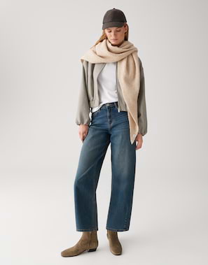 OPUS Damen Dreiecksschal - Weicher Strick-Schal In Two-Tone Design