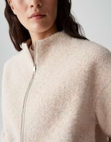 OPUS Damen Boucléjacke - Boxy Strickjacke Mit Reißverschluss