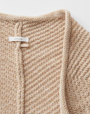 OPUS Damen Poncho Cape AMARYLLIS - Strickcape Mit Waffelstruktur In Mélange