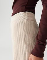 Culotte Large Femme En Velours Côtelé - Coupe Droite, élastique Taille, Longueur Jambe 63 Cm