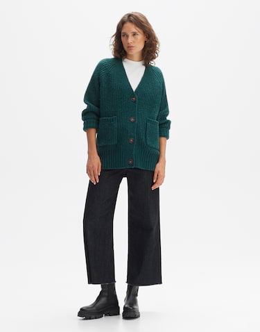 Ladies long hot sale green cardigan