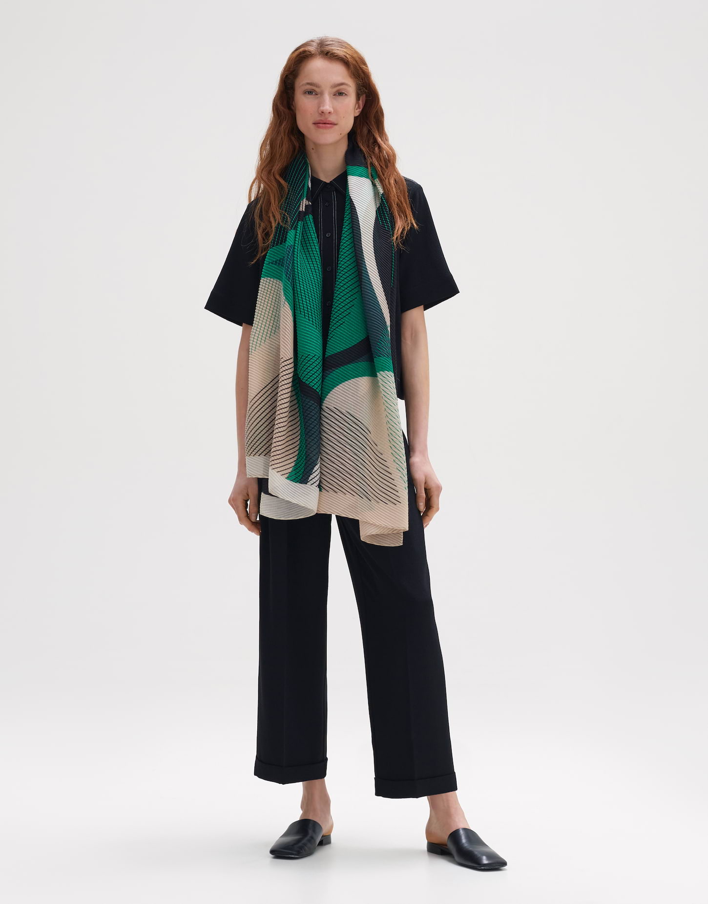 OPUS Damen Satintuch Mit Grafischem Print - Vielseitiges Halstuch Aus Jersey