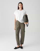 Pantalon De Jogging Cargo OPUS Femme - Structure Crash Scintillante - Coupe Relaxed