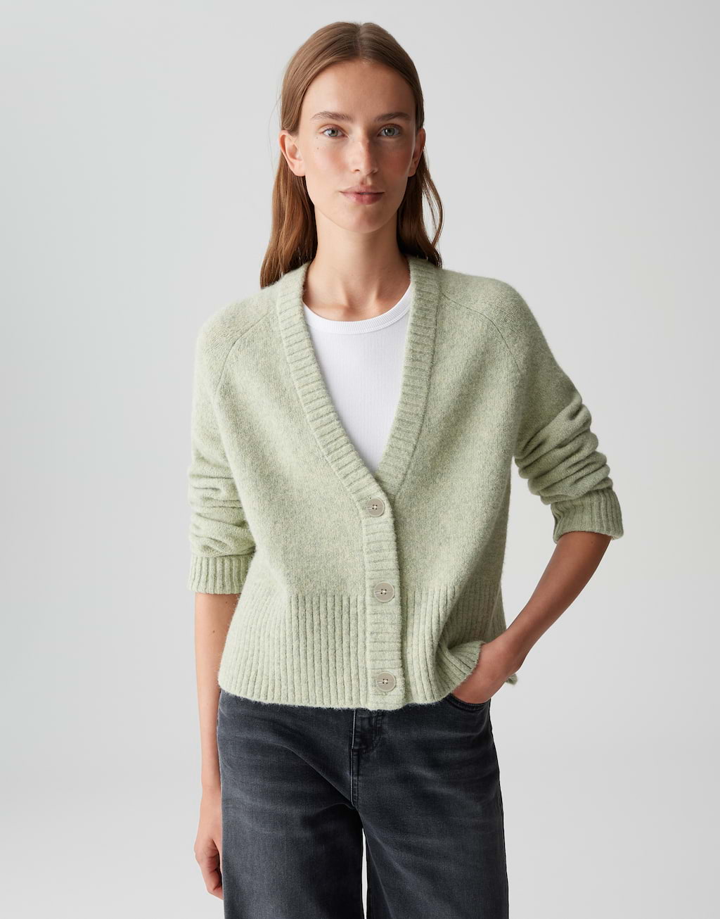 Büro Cardigan OPUS Damen Strickjacke DASSI - Alpaka Wollmix Cardigan Mit V-Ausschnitt Alpaka Wollmix Jacke