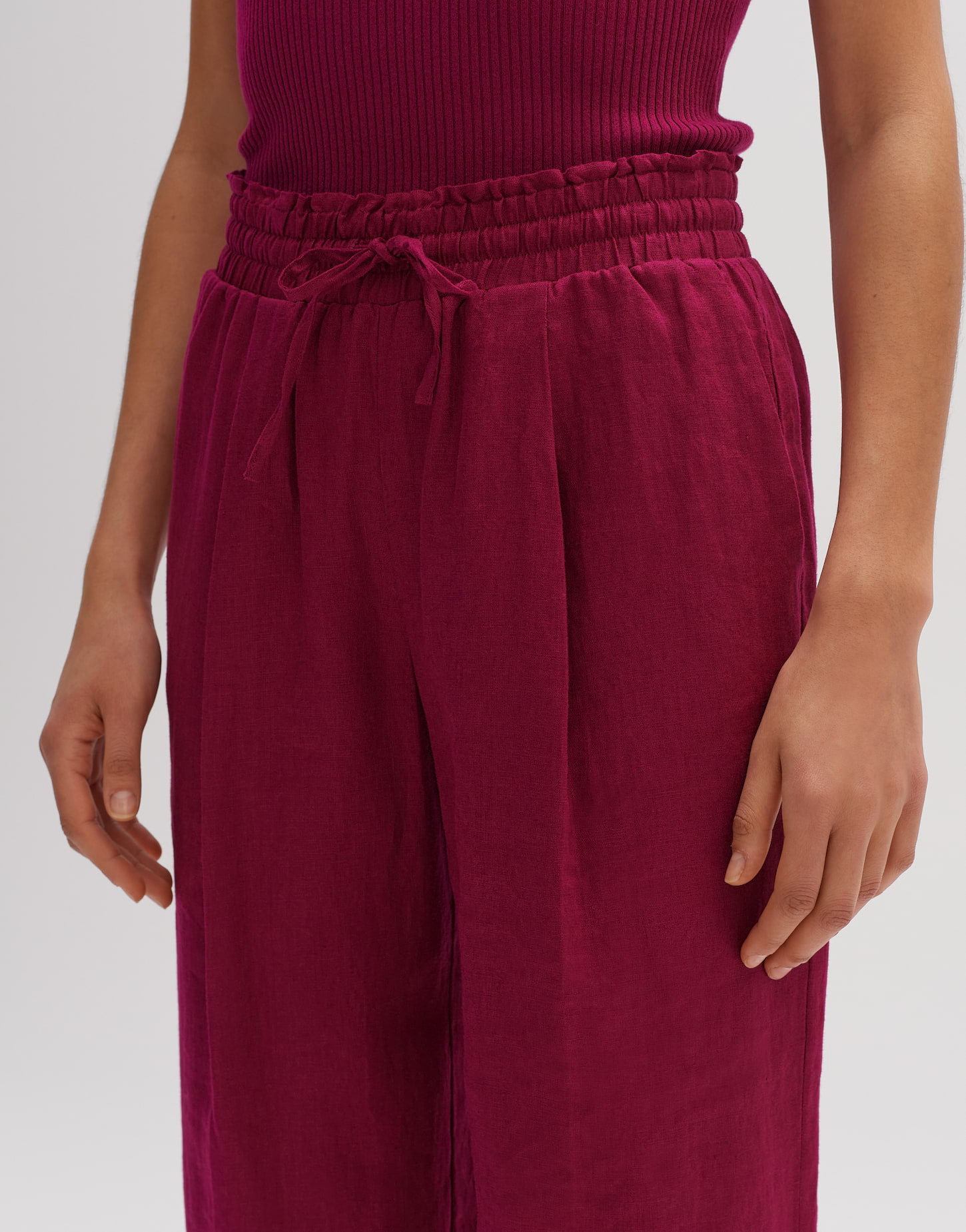 malito dames broek uit linnen | stoffen broek in effen kleuren