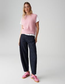 OPUS Damen Pullunder Lang Aus Woll-Mix – Lässiger Strick-Pulli Für Übergangszeit
