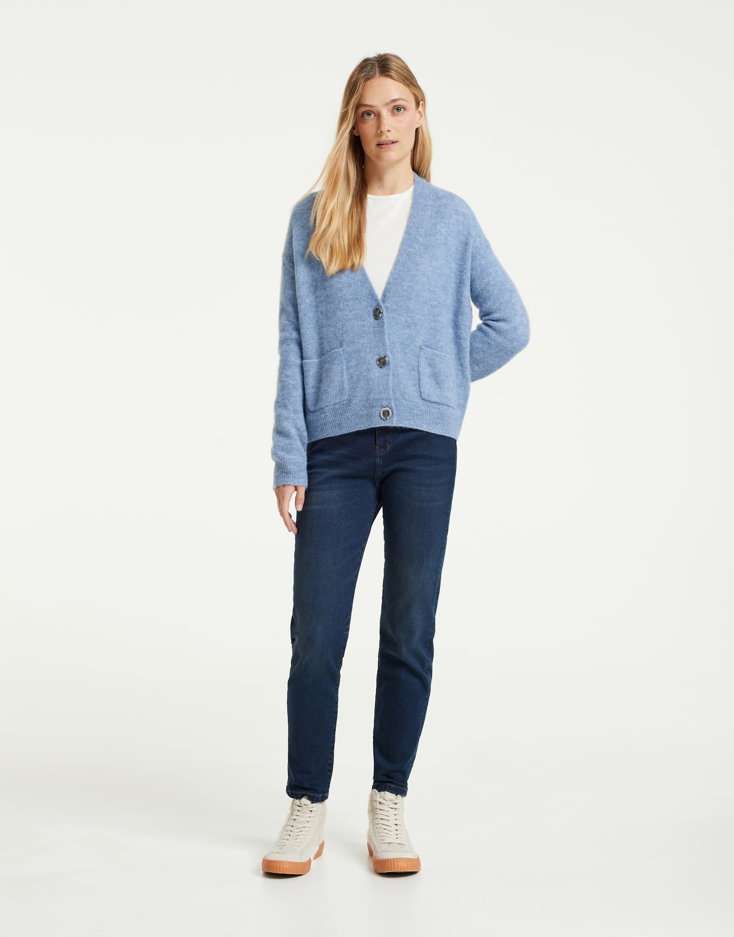 Knitted cardigan Domani soft blue by OPUS | shop your favourites online