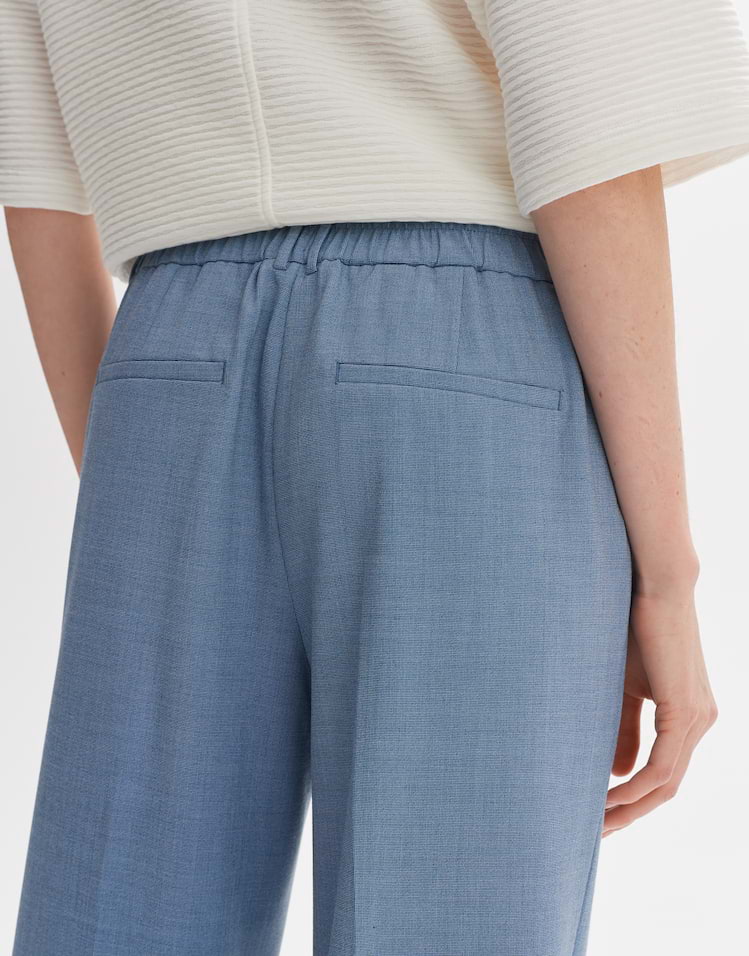 OPUS PANTS Damen Wide Leg Hose Mit Nadelstreifen - Business Hose Mit Komfortbund