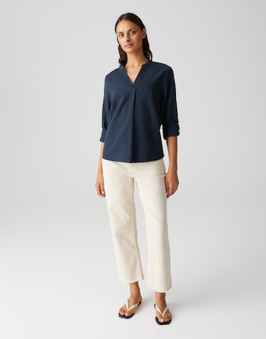 OPUS Damen Langarmbluse - Florale Tunika Bluse Mit Weitem Schnitt