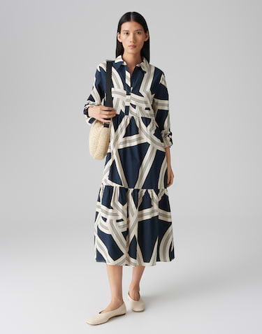 Midi jurk Werano lane blauw online bestellen OPUS online shop