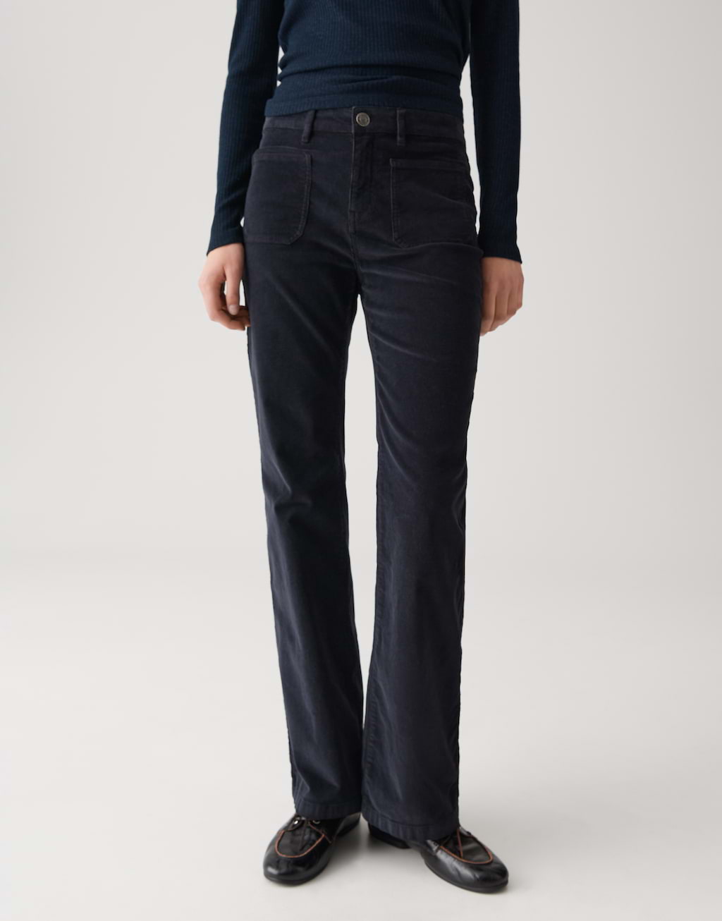 Flared broek van corduroy - zwart - Meisje - 12.00