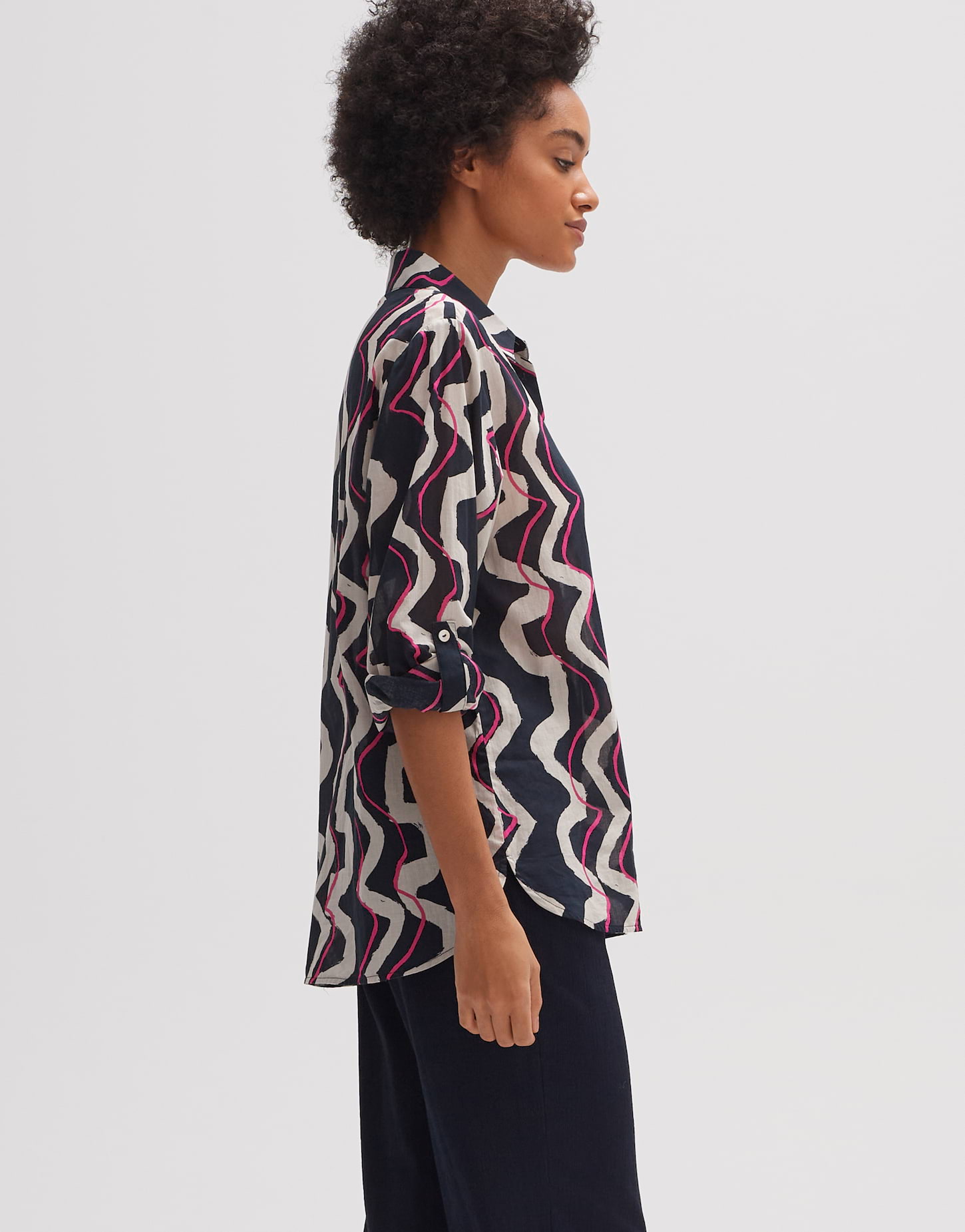 Blouse with print Fumine wave blue by OPUS | shop your favourites online