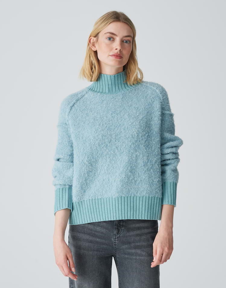 Gebreide trui Pahuma soft blauw online bestellen OPUS online shop