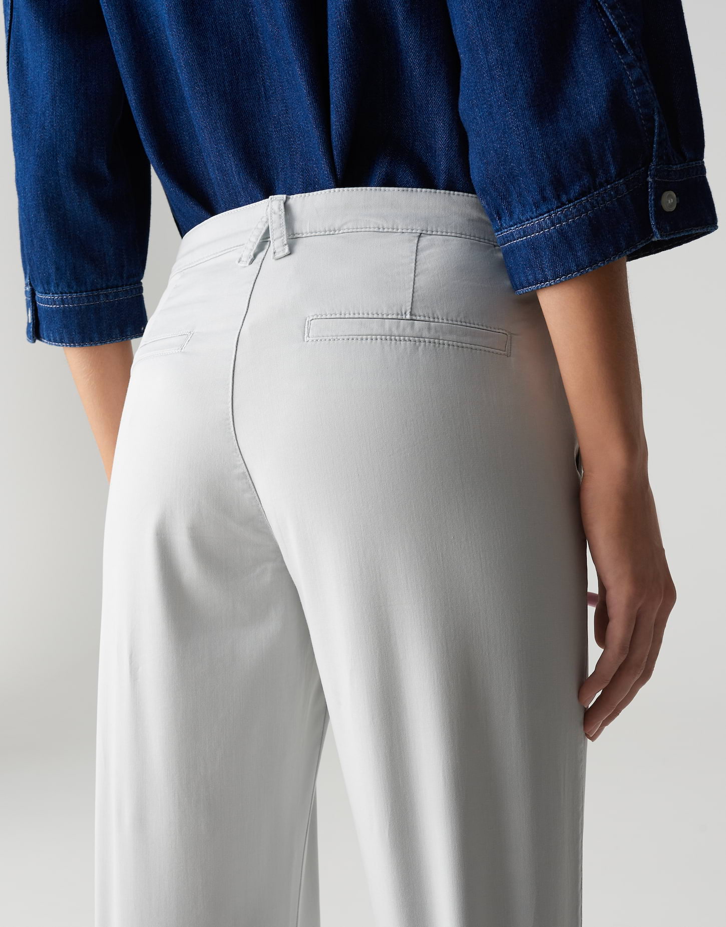 OPUS PANTS Damen City Hose - Relaxed Fit Mit Pepitamuster