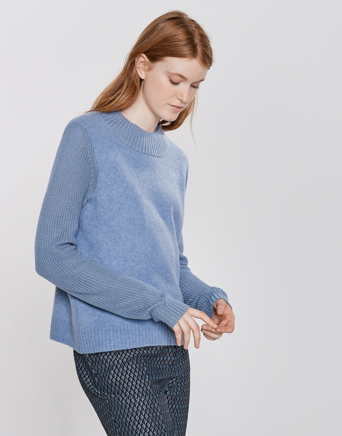 Rollkragenpullover Patti blau online bestellen | OPUS Online Shop
