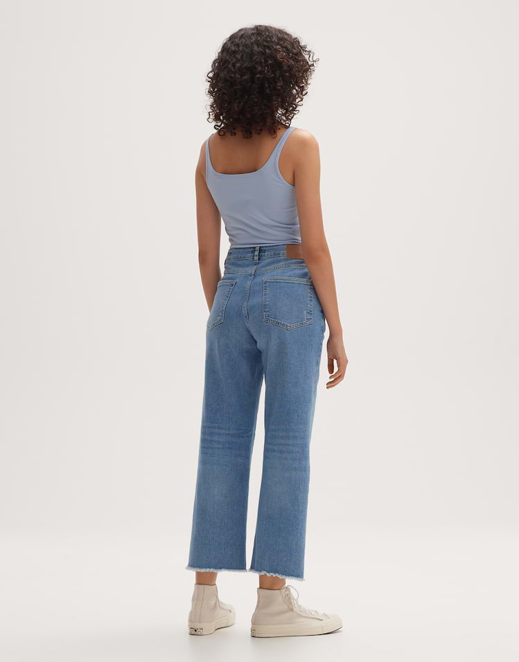 Cropped Straight Jeans Momito denim blau online bestellen | OPUS Online ...