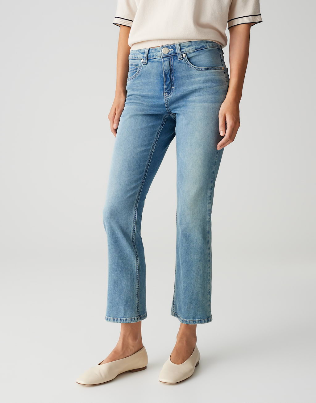 Kick Flare Mile High Crop Flare Jeans Flared Enja Gentle Blue