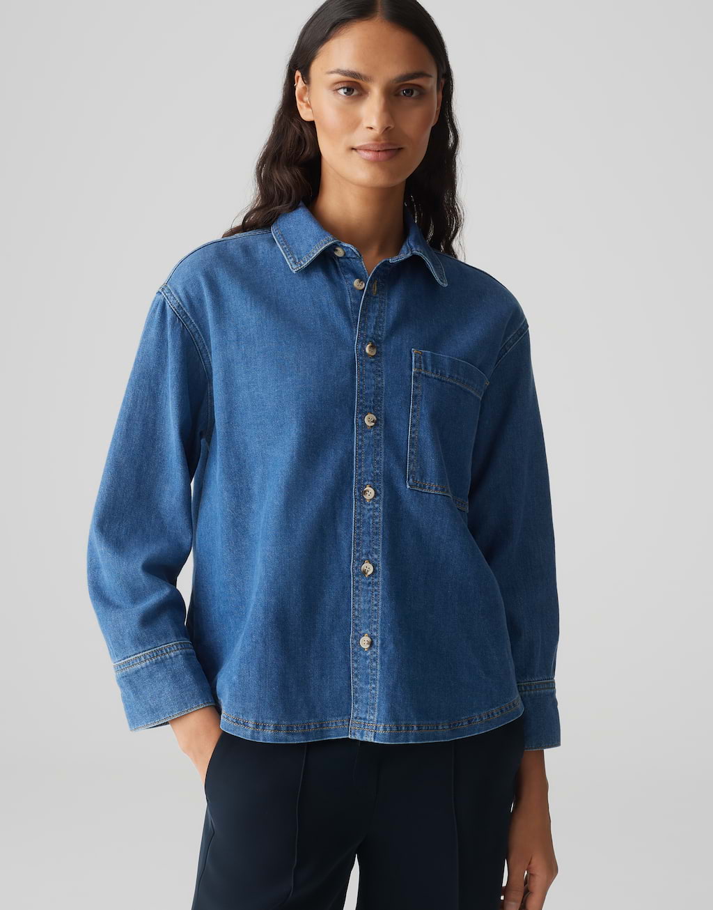 long sleeve blouse Felyn blue by OPUS | shop your favourites online