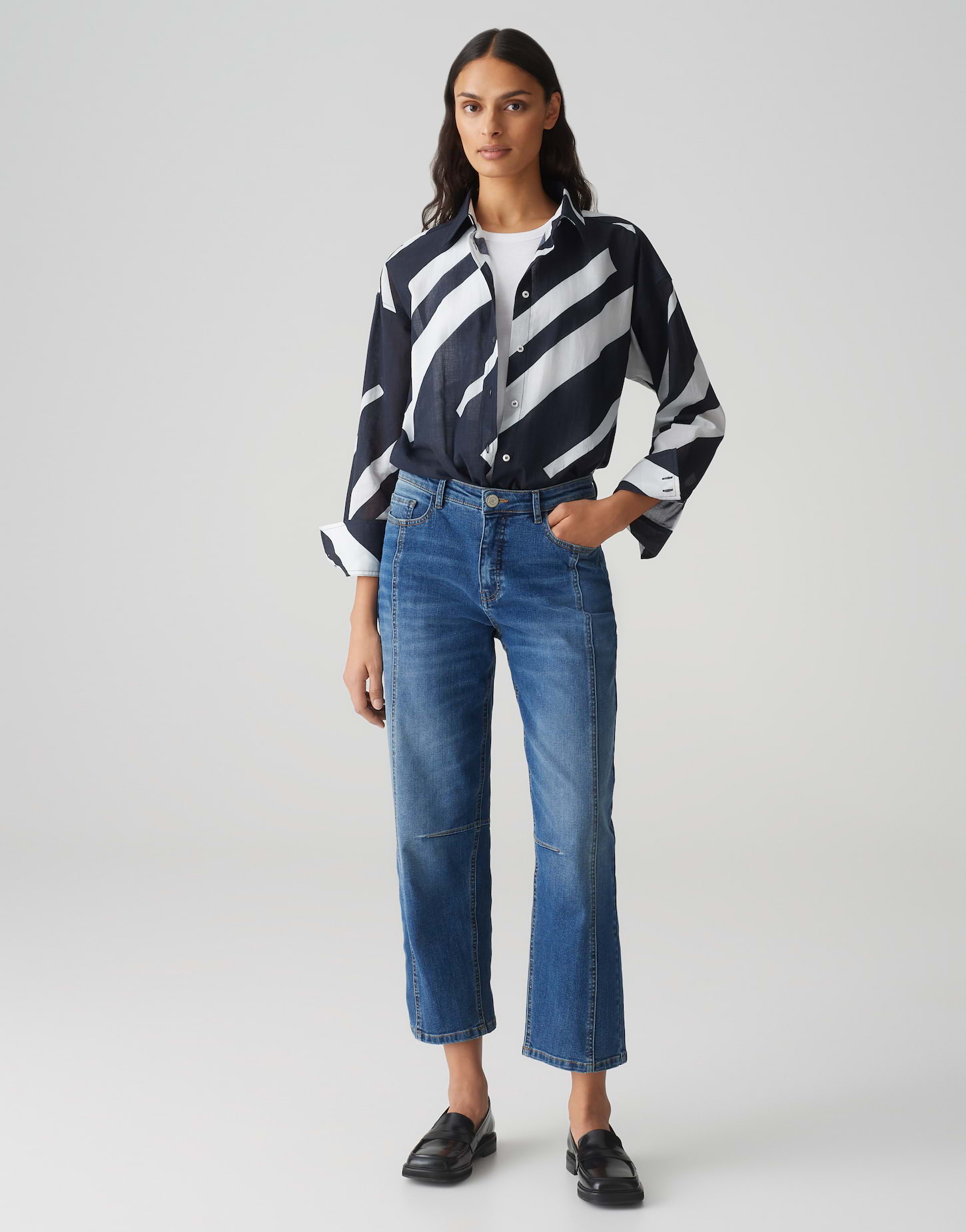 OPUS Damen Barrel Jeans LOLAH – Mid Rise, Aus Spanish Cotton Mix, Lässiger Barrel Fit (weiter Schnitt)