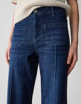 OPUS PANTS MID RISE PALAZZO FIT - Wide Leg - Mid Stormy Blue/dark-blue