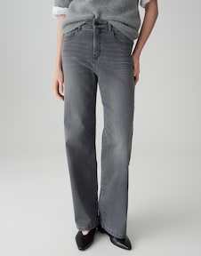 OPUS Damen Wide Leg Jeans – High Waist, Bequemer Stretch-Stoff, Weites Bein