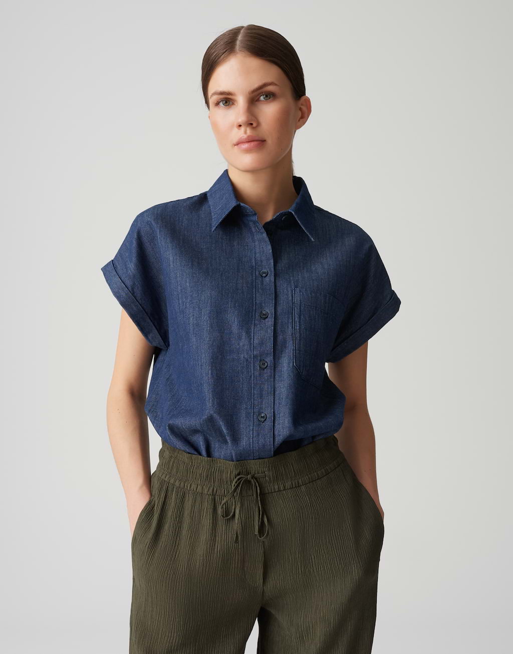 JcSophie Sarahi blouse met borstzak • Blauw • de Bijenkorf