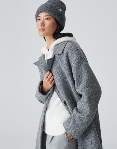 OPUS Damen Minikleid - Weiches Strickkleid Mit 3/4 Ärmeln